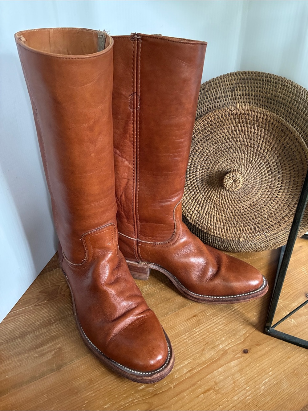 Vintage Frye Campus Tall Stovepipe Boots - 8D Mens - 10M Womens - Picture 12 of 16